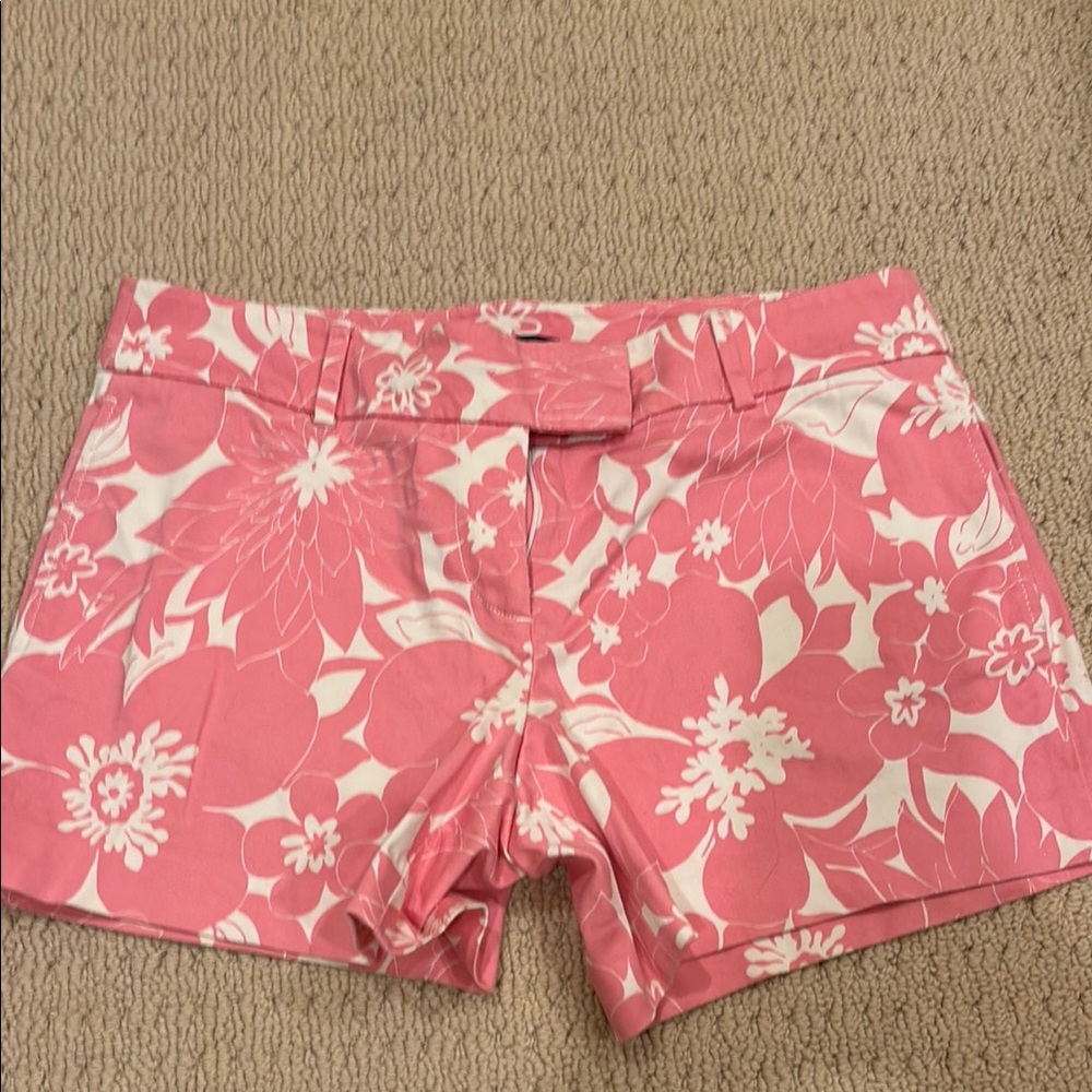 J. Crew Pink and White Bermuda Shorts with Floral Print
